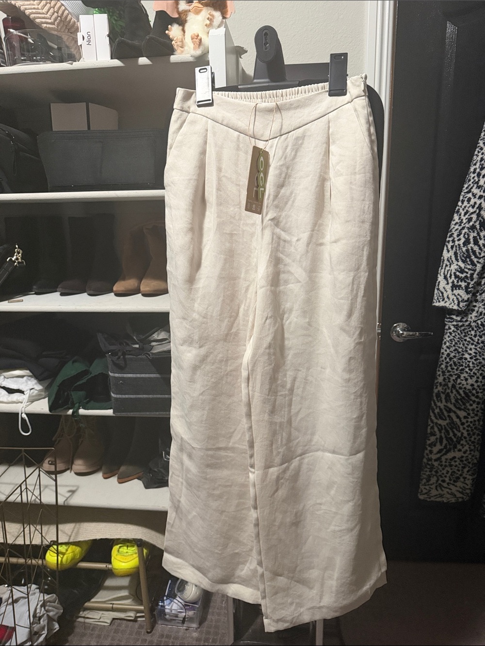 OGL Breezy Linen-Like Mid Rise Wide Leg Pant with Pockets